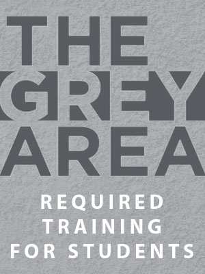 The Grey Area logo for student training