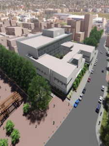 PAÍS aerial exterior rendering provided by Van Gilbert Architects.